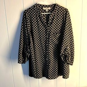 Black and White Patterned Blouse